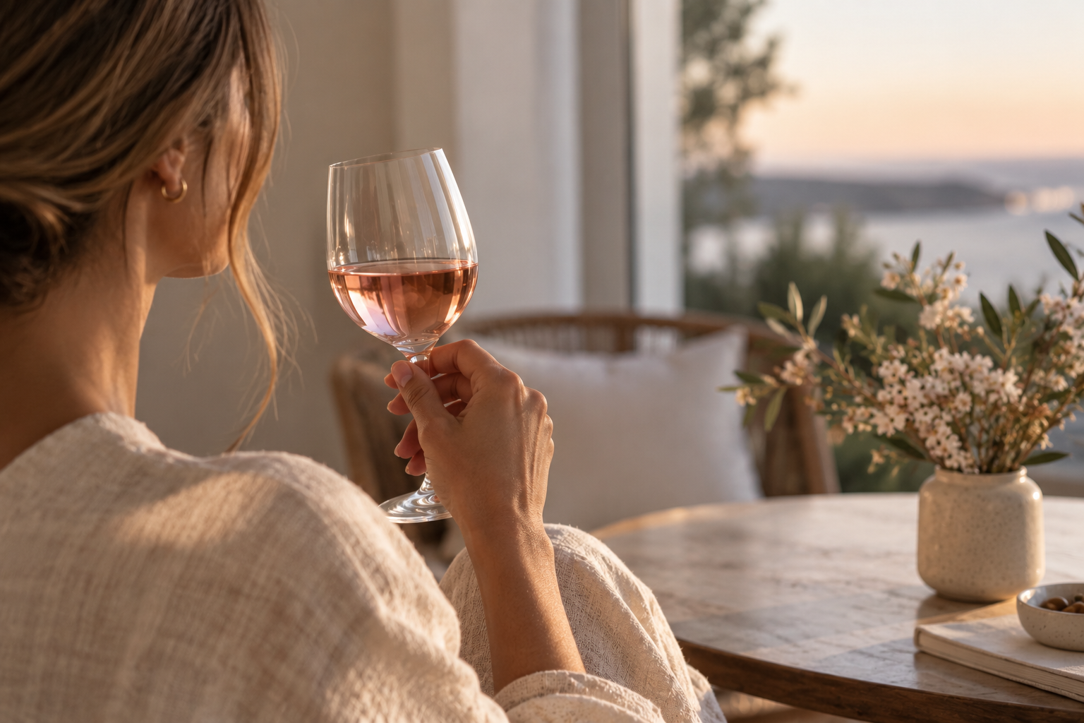 Alkohol og bakteriell vaginose – kvinne med et glass rosévin